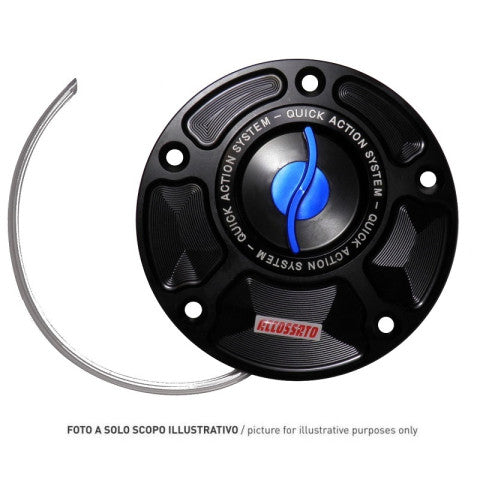 Accossato fuel-caps with quick action system, in CNC-worked Aluminium