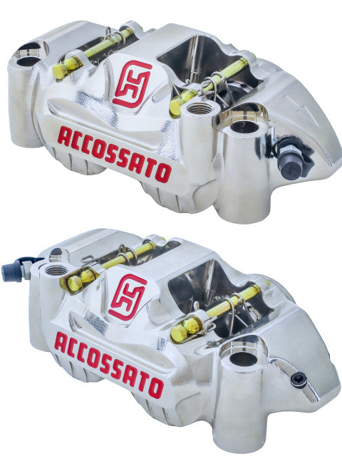 Accossato Radial Brake Caliper CNC-worked Monoblock 108 mm distance With Pistons in Titanium, Off-set 21 mm