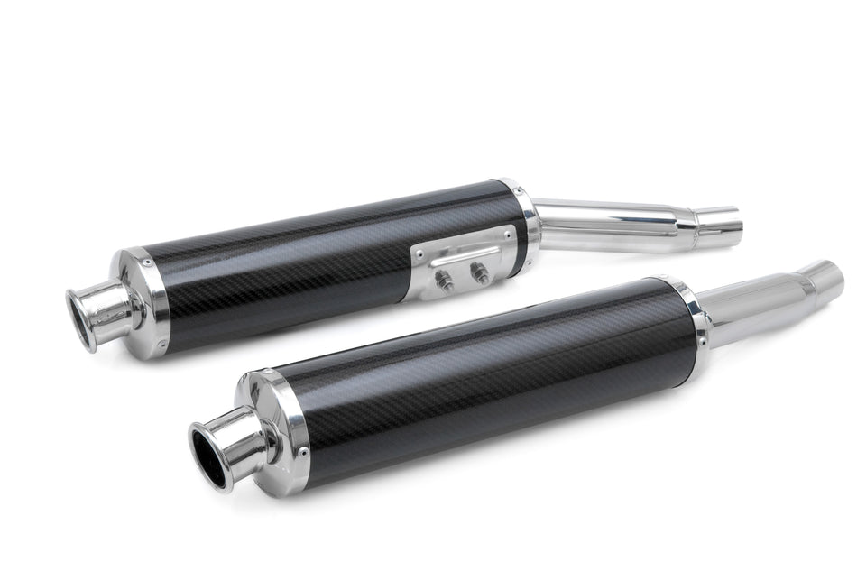 Spark IT Carbon Style Round Slip-On Low Mounting Ducati Monster Homologation M 620-695-800-900ie-1000-S4