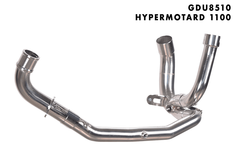 Spark IT Racing collector in AISI 304 stainless steel to eliminate catalyst - electropolished Hypermotard 1100 Evo
