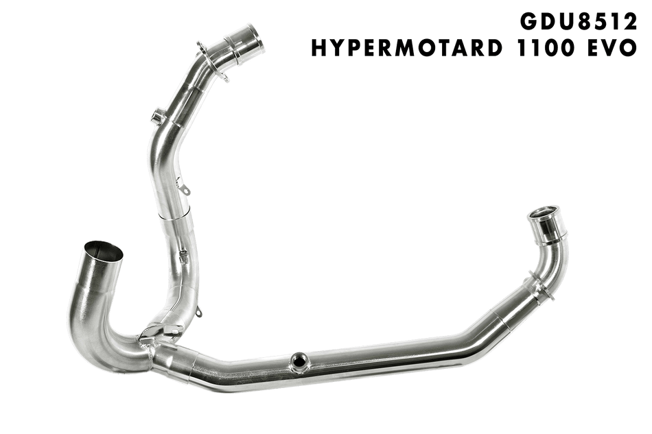 Spark IT Racing collector in AISI 304 stainless steel to eliminate catalyst - electropolished Hypermotard 1100 Evo