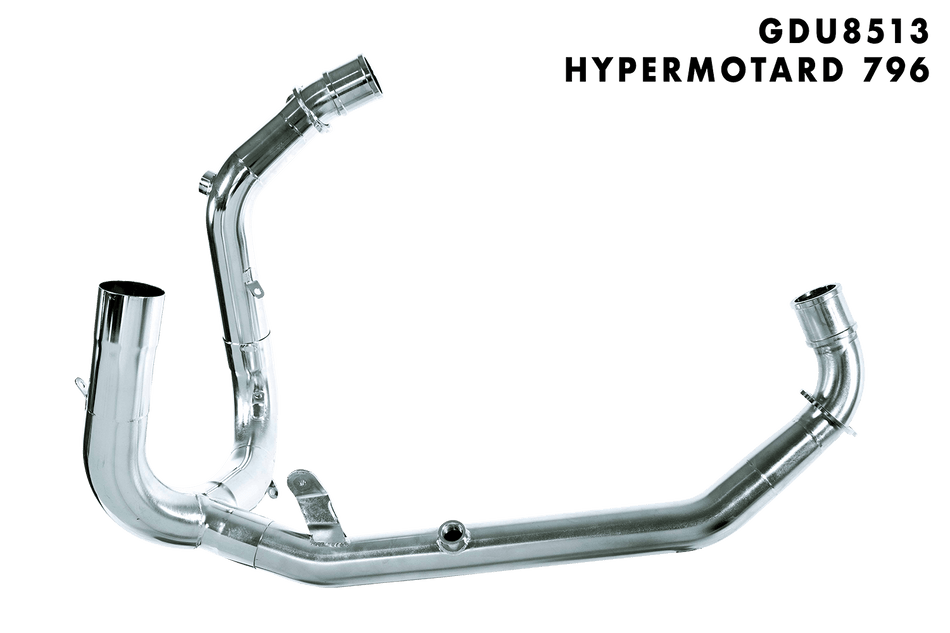 Spark IT Racing collector in AISI 304 stainless steel to eliminate catalyst - electropolished Hypermotard 796