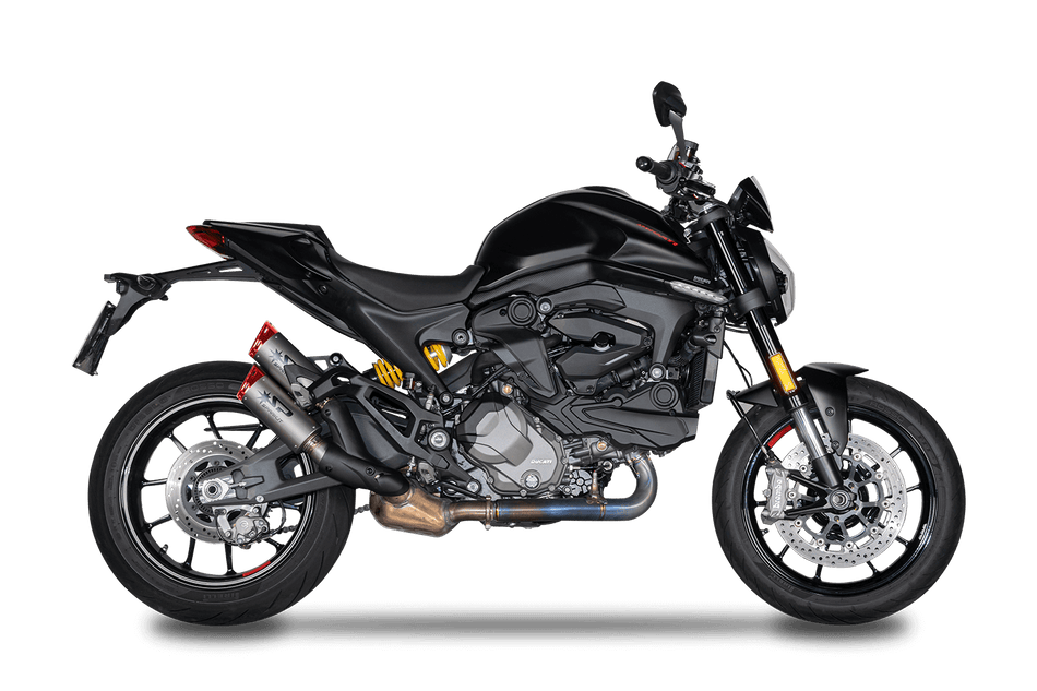 Spark IT Dyno silencers with Red Anodised end caps - Euro5 Ducati Monster 937 2021-2024