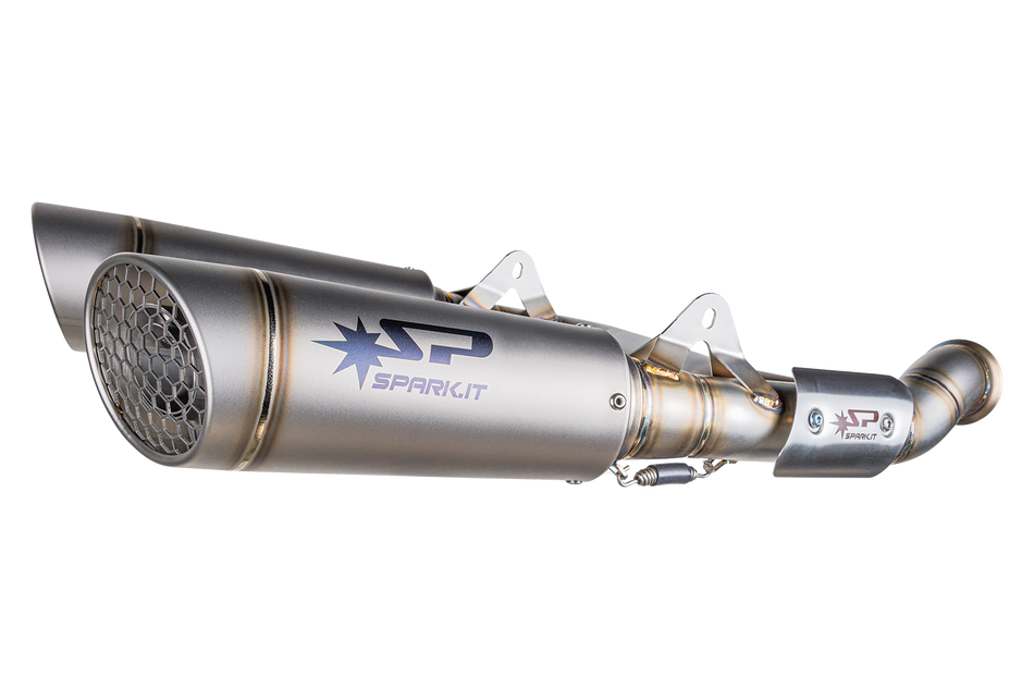Spark IT Titanium Grid-O L.215) High Mounting Link Pipe & Silencer KTM Duke 790 (18-20) 790 L (23-24) 890 (20-23) Euro4 Euro5