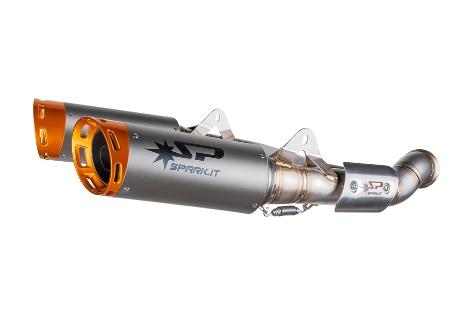 Spark IT Orange End Cap Titanium Dyno High Mounting Link Pipe & Silencers KTM Duke 790 (18-20) 790 L (23-24) 890 (20-23) Euro4 Euro5