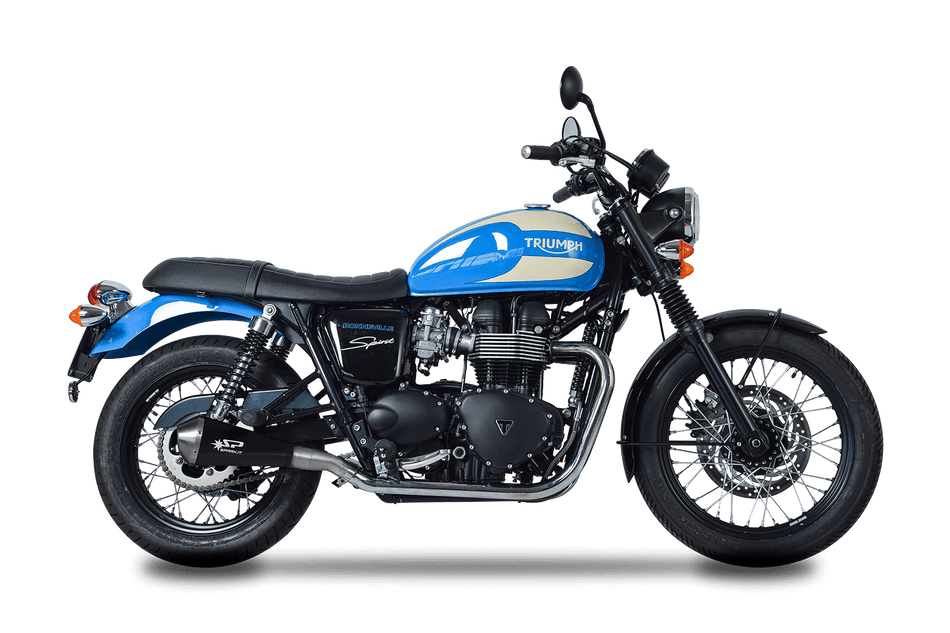 Spark IT Megaphone Dark Style Slip On Triumph Bonneville T100 05-15