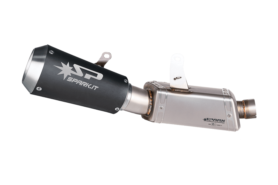 Spark IT Dark Style Moto GP Link pipe & Silencer Stainless Steel Box Triumph Street Triple 765 20-22RS-R- S