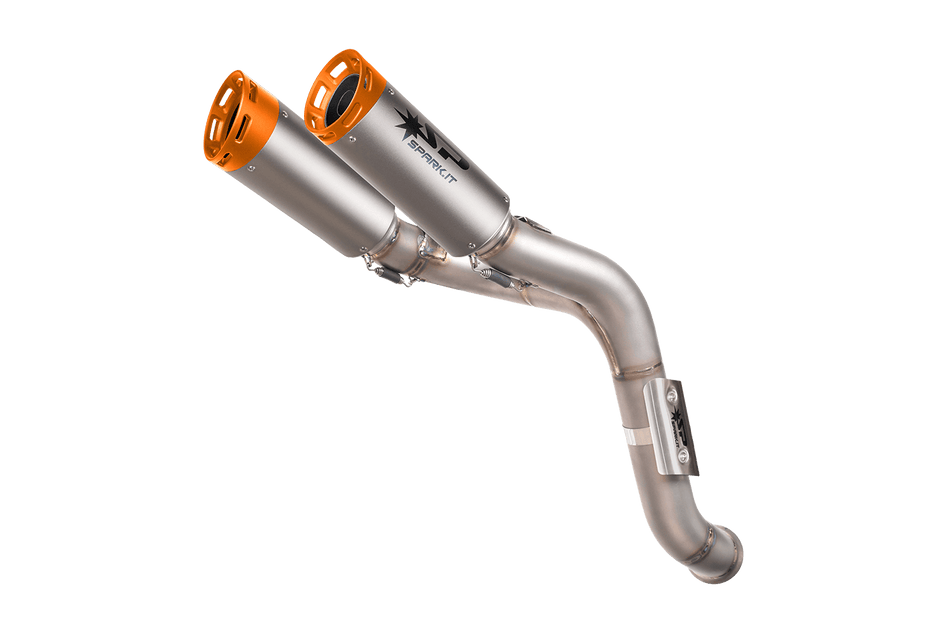Spark IT Dyno silencers underseat with orange end cap Homologated