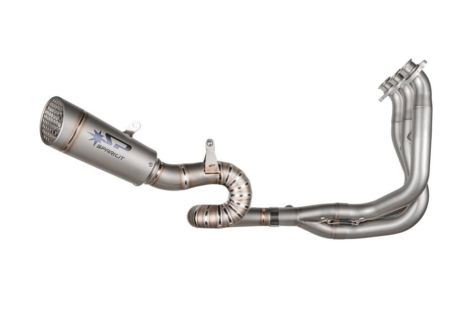 Spark IT Racing GRID-O silencer Full System: stainless steel manifold + 3in1 Racing TIG welded pipe in titani...
