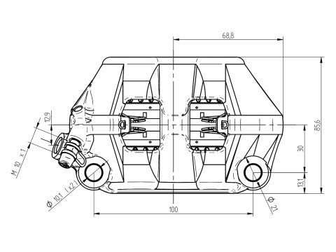 Accossato Radial Brake Caliper Forged Monoblock 100 mm distance With Pistons in Aluminium