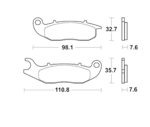 Brake pads for Honda, Piaggio brand Accossato code AGPA266