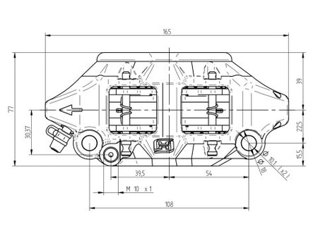 Accossato Radial Brake Caliper CNC-worked Monoblock 108 mm distance With Pistons in Titanium