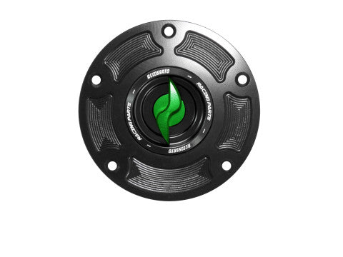 Tank filler cap for Ducati motorbikes with quick release machined from billet aluminium, Accossato brand code FC135