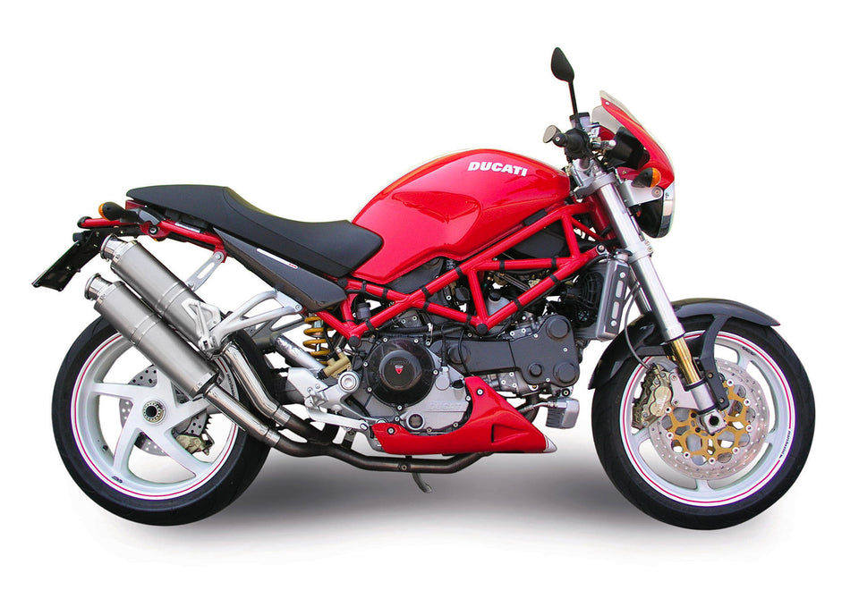 Spark IT High Mounting Titanium Lateral Round Slip on Left-Right Ducati Monster S4R (07-08) S4RS (06-08)