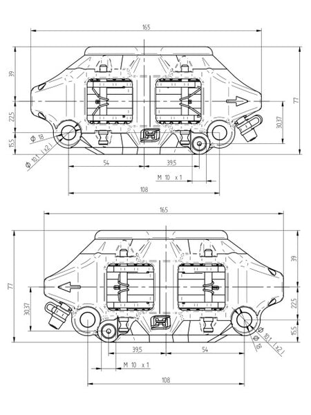Accossato Radial Brake Caliper CNC-worked Monoblock 108 mm distance With Pistons in Titanium