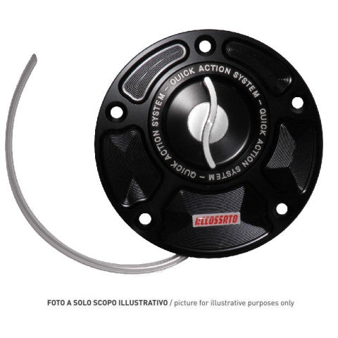 Accossato fuel-caps with quick action system, in CNC-worked Aluminium