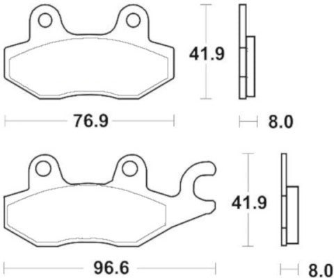 Brake pads for Benelli, Piaggio, Suzuki, Yamaha brand Accossato code AGPA259
