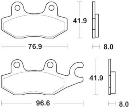 Brake pads for Benelli, Piaggio, Suzuki, Yamaha brand Accossato code AGPA259