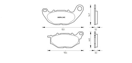 Brake pads for Yamaha brand Accossato code AGPA243