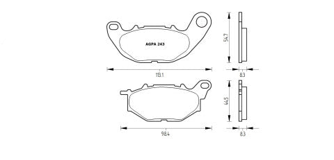 Brake pads for Yamaha brand Accossato code AGPA243