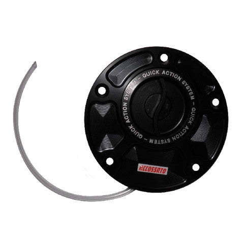 Accossato fuel-caps with quick action system, in CNC-worked Aluminium