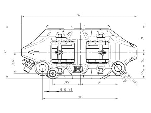 Accossato Radial Brake Caliper CNC-worked Monoblock 108 mm distance With Pistons in Titanium