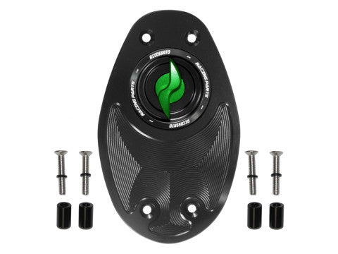 Tank filler cap for Ducati motorbikes with quick release machined from billet aluminium, Accossato brand code FC106