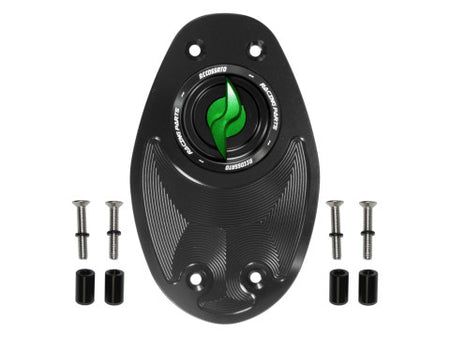 Tank filler cap for Ducati motorbikes with quick release machined from billet aluminium, Accossato brand code FC106