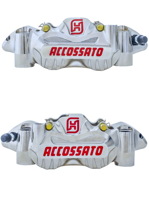 Accossato Radial Brake Caliper CNC-worked Monoblock 108 mm distance With Pistons in Titanium, Off-set 21 mm