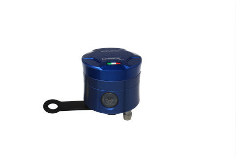 Accossato CNC-worked brake fluid reservoir 25 cm3 with vertical oil spill - straight bracket included