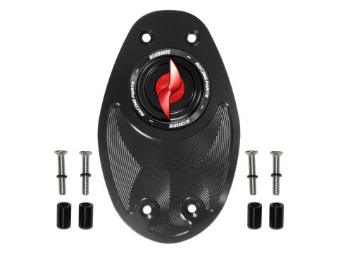 Tank filler cap for Ducati motorbikes with quick release machined from billet aluminium, Accossato brand code FC106