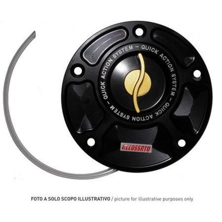 Accossato fuel-caps with quick action system, in CNC-worked Aluminium