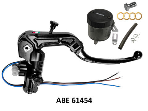 Accossato PRS 16x17-18-19 ABE 61454 Homologated Radial Brake Master Cylinder with Folding Lever and Oil Reservoir Kit Included.