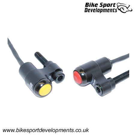 BD-SW-1BX-xx - Custom made single function handlebar race switch - left or right - Handlebar mount