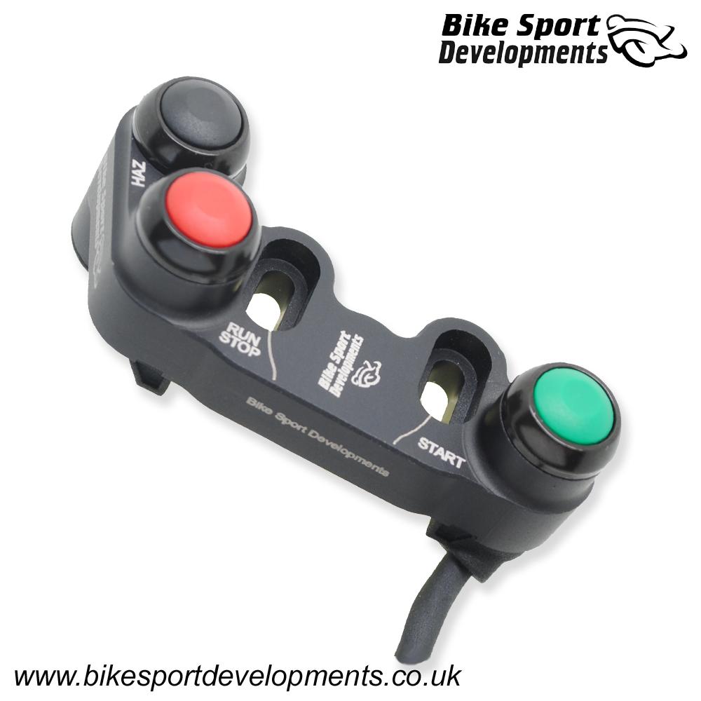 BD-SW-3BC-28 - Suzuki GSXR 1000R 2017 onward - 3 function - brake mount - Stop/Run Start Hazard - Road bike use