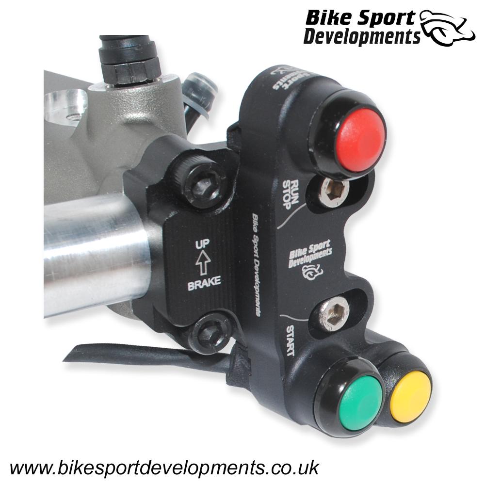 BD-SW-3BC-33 - BMW 1000RR K46 and K67 - 3 function race switch - brake mount - Stop/Run Start Mode