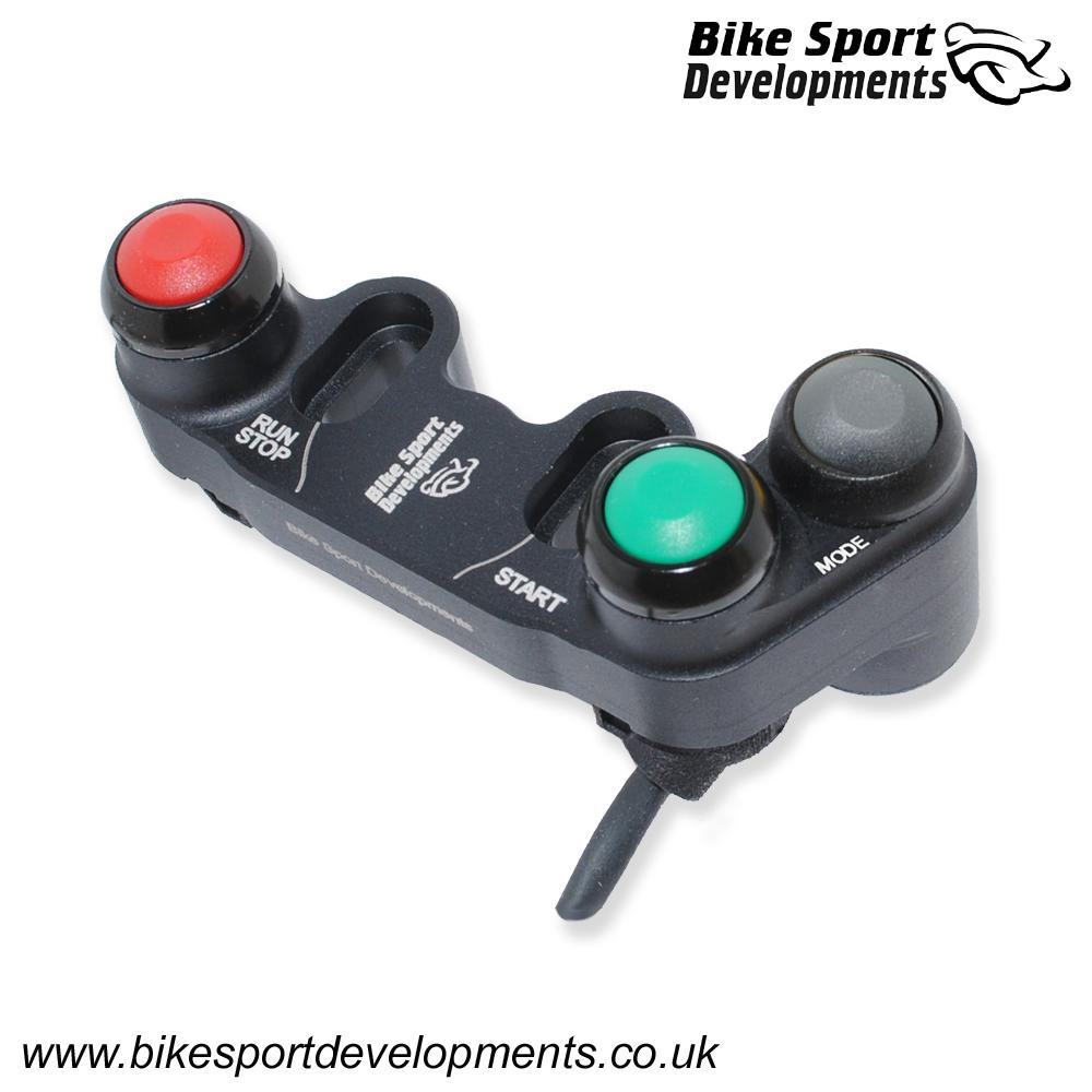 BD-SW-3BC-33 - BMW 1000RR K46 and K67 - 3 function race switch - brake mount - Stop/Run Start Mode