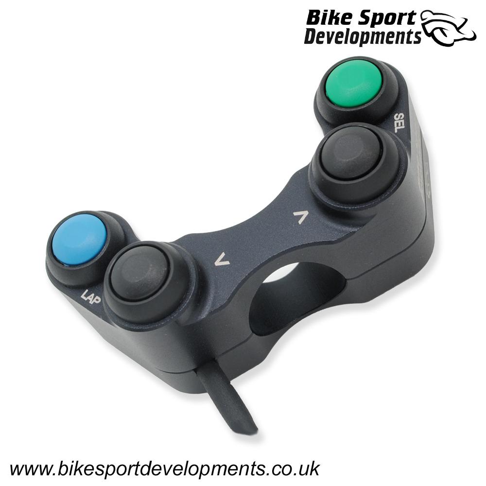 BD-SW-4B-10 - Yamaha R1 2015 onward - 4 function race switch - handlebar mount - Up Select Down Lap
