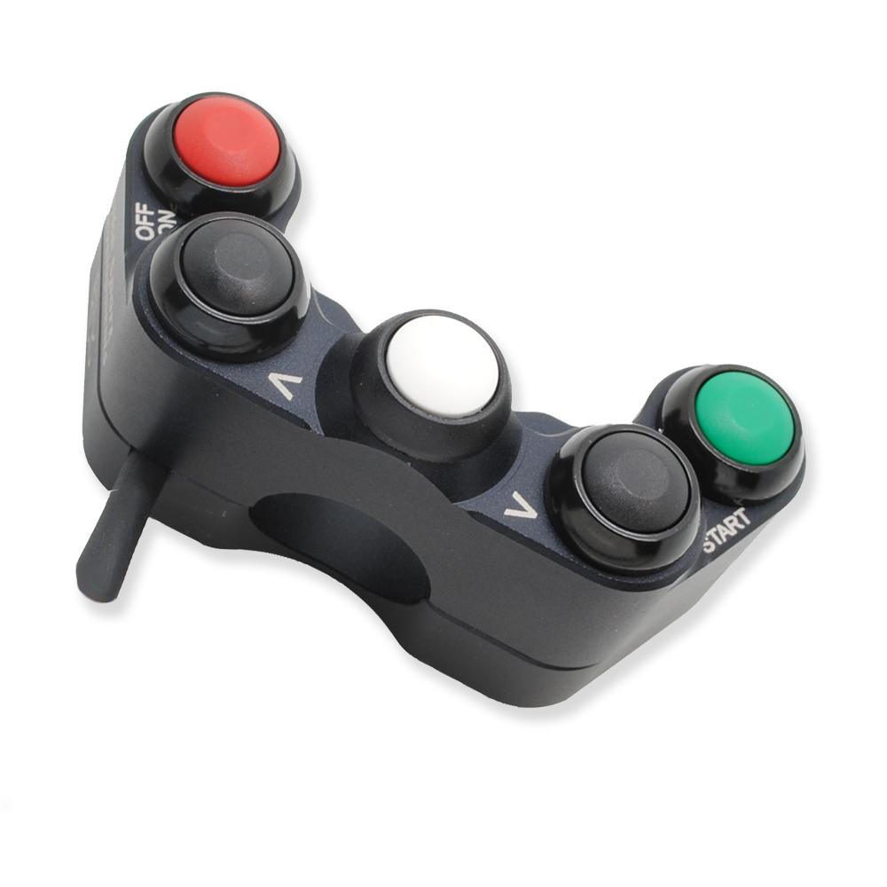 BD-SW-5B-11 - Yamaha R1 2015 to 2019 - 5 function race switch - handlebar mount - Stop/Run Up Select Down Start