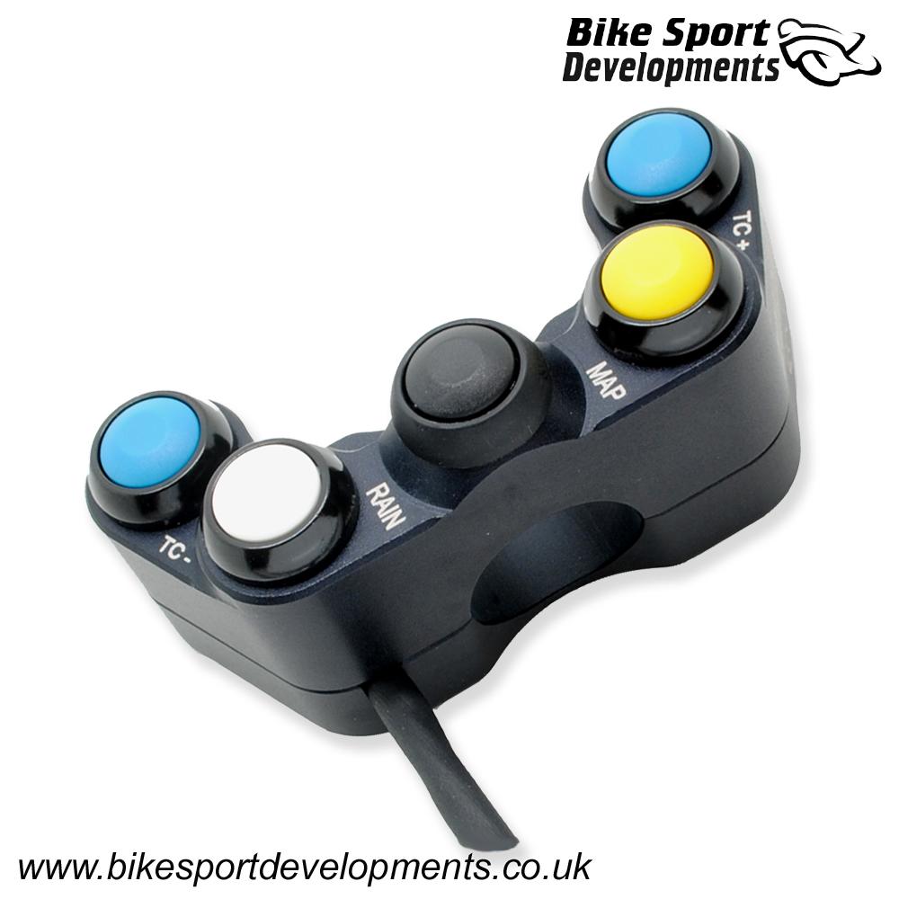 BD-SW-5B-16 - Yamaha R6 2017 onward YEC/GYTR - 5 function - handlebar mount - Map Pit Rain TC+/-