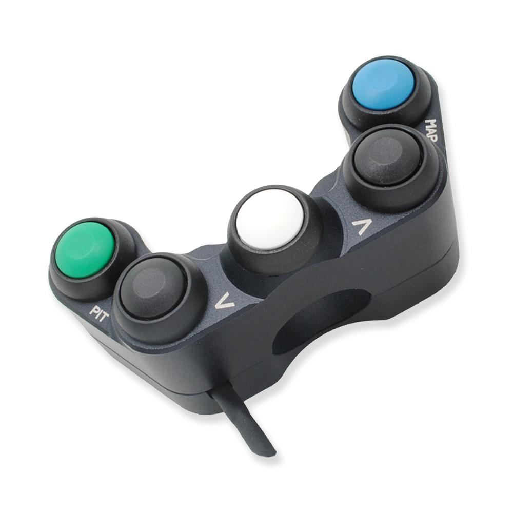 BD-SW-5B-xx - Custom made 5 function handlebar race switch - left or right - Handlebar mount