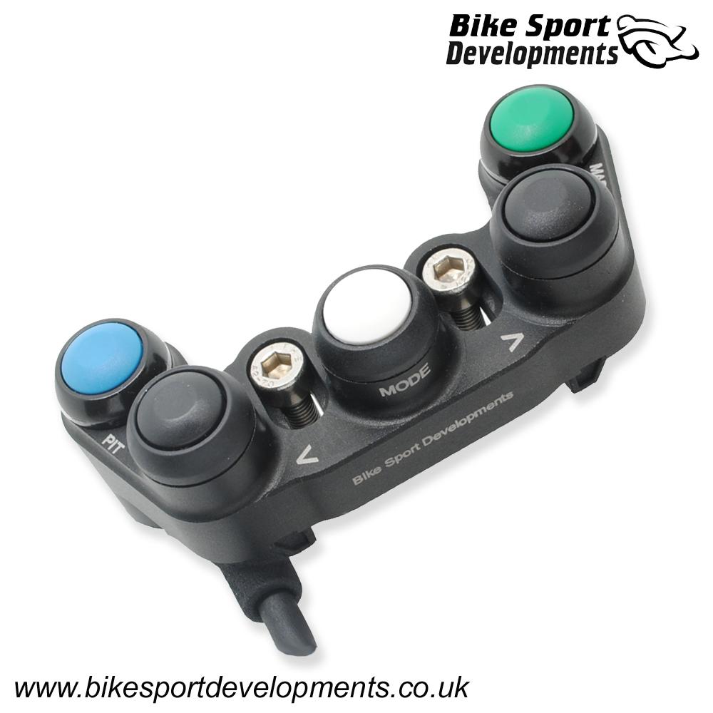 BD-SW-5BC-08 - Yamaha R1 2015 to 2019 - 5 function race switch - bar clamp mount - Up Select Down Map Pit