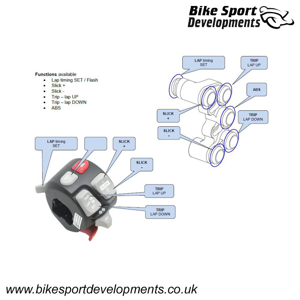 BD-SW-6BC-34 - BMW S 1000RR K46 - 6 function race switch - handlebar/clutch mount - Multi-function