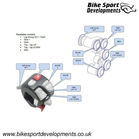BD-SW-6BC-34 - BMW S 1000RR K46 - 6 function race switch - handlebar/clutch mount - Multi-function