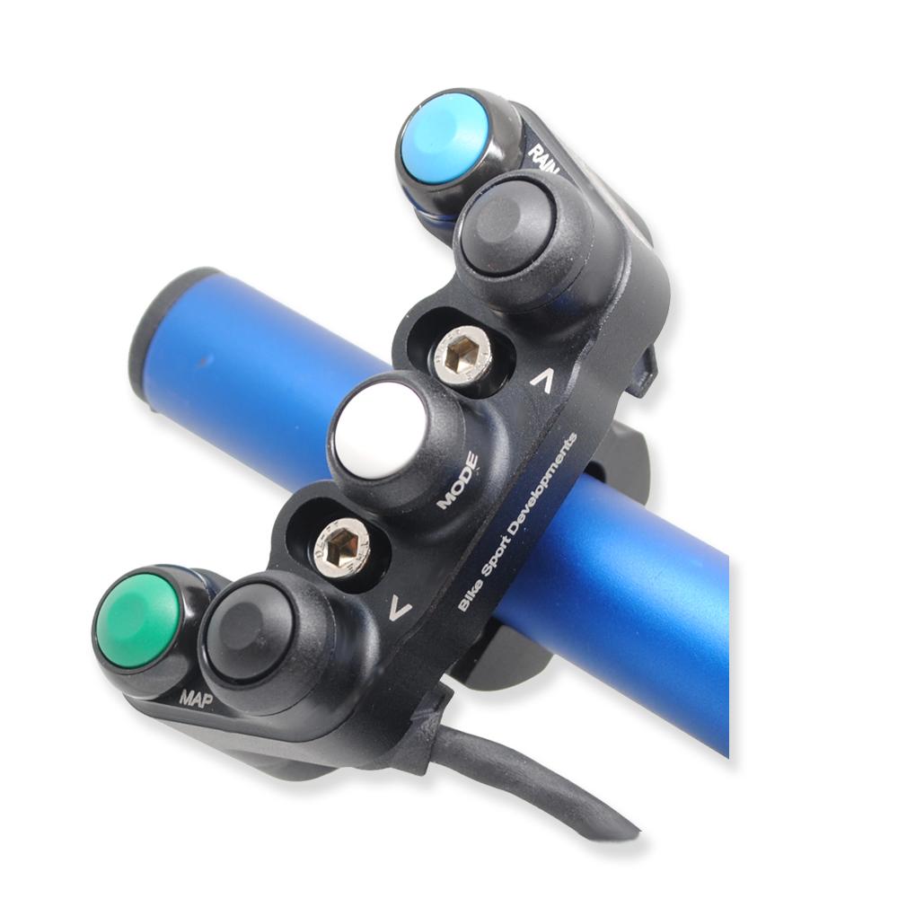 BD-SW-7BC-01 - Honda CBR1000RR HRC kit 2017 to 2019 - 7 function - bar clamp mount - Map Rain Pit Lap Up/Down Mode