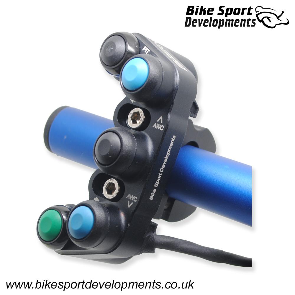 BD-SW-7BC-45 - Aprilia RSV4 1000 and 1100, 2017 to 2020 button dual mode race switch - bar clamp mount