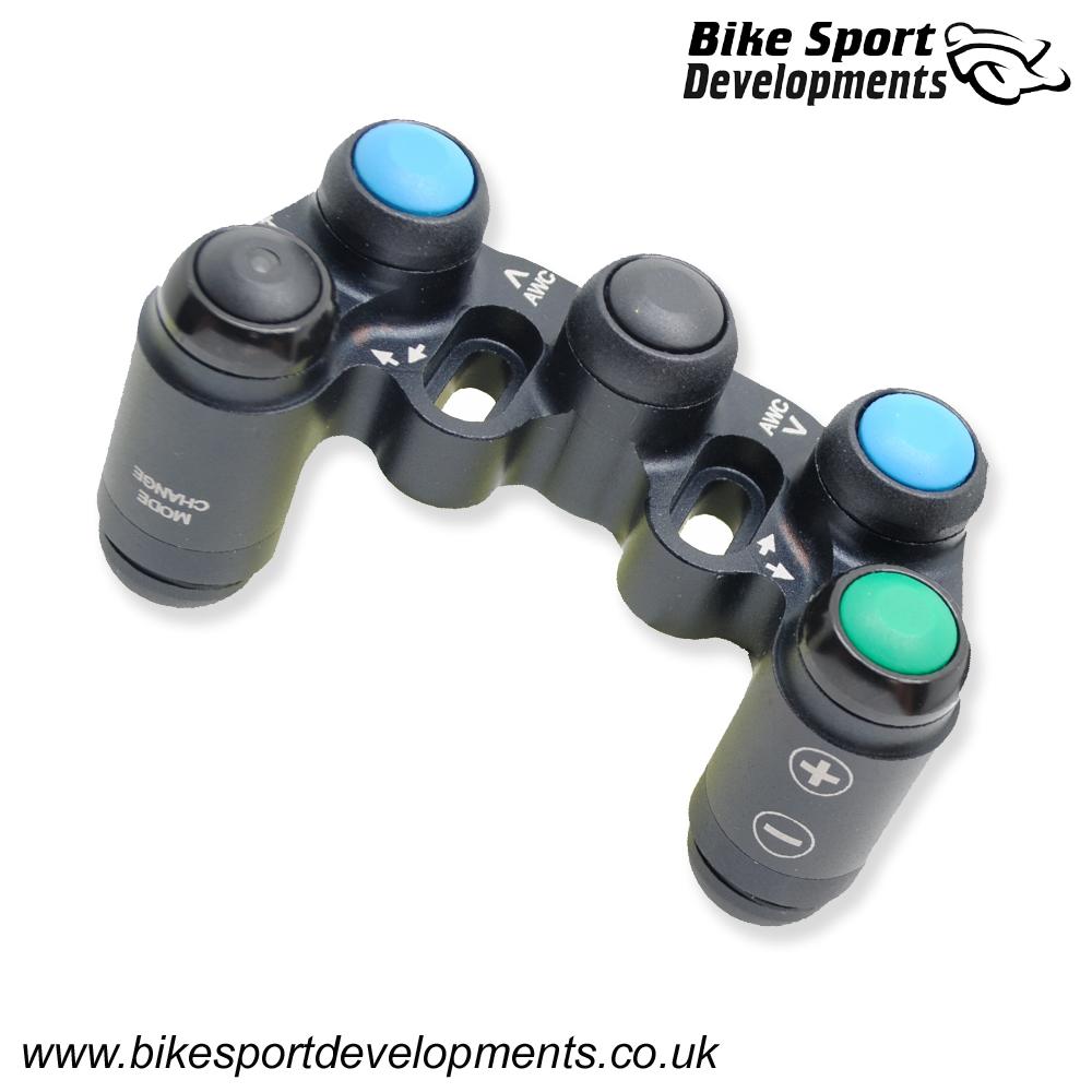 BD-SW-7BC-45 - Aprilia RSV4 1000 and 1100, 2017 to 2020 button dual mode race switch - bar clamp mount