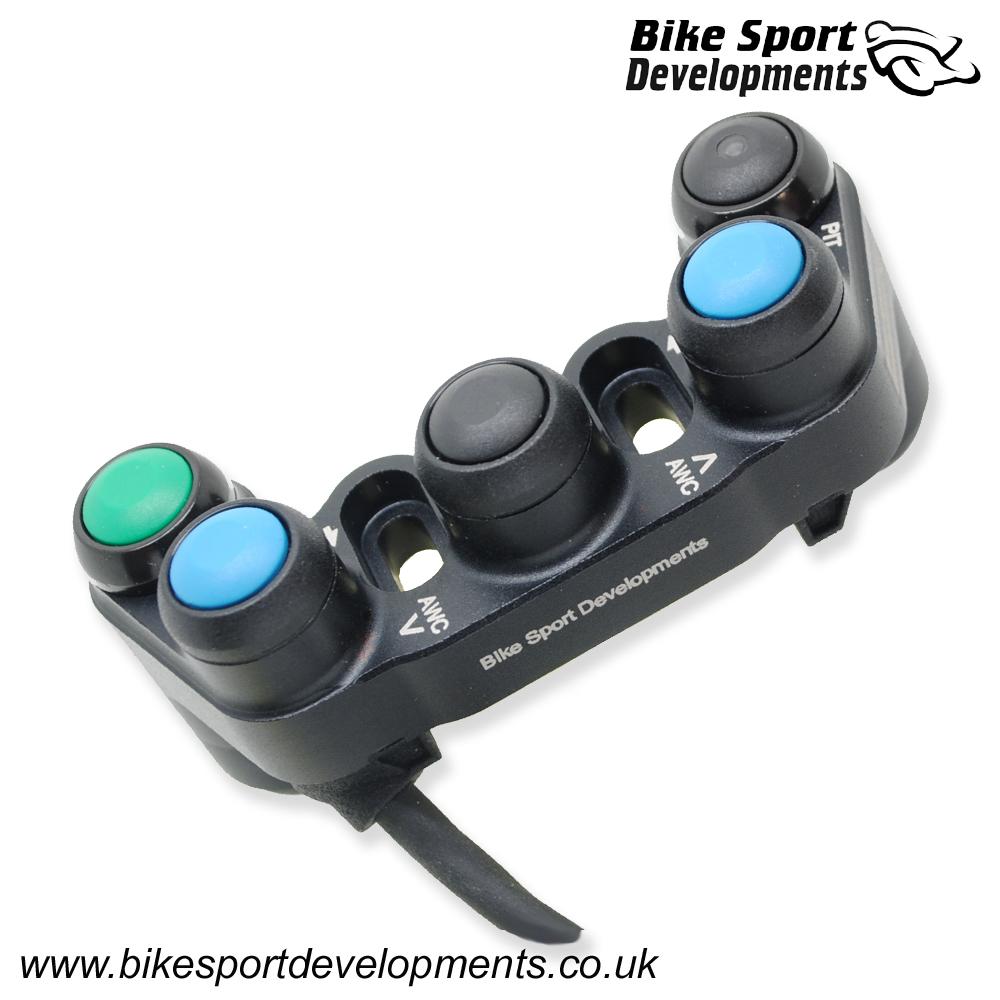 BD-SW-7BC-45 - Aprilia RSV4 1000 and 1100, 2017 to 2020 button dual mode race switch - bar clamp mount