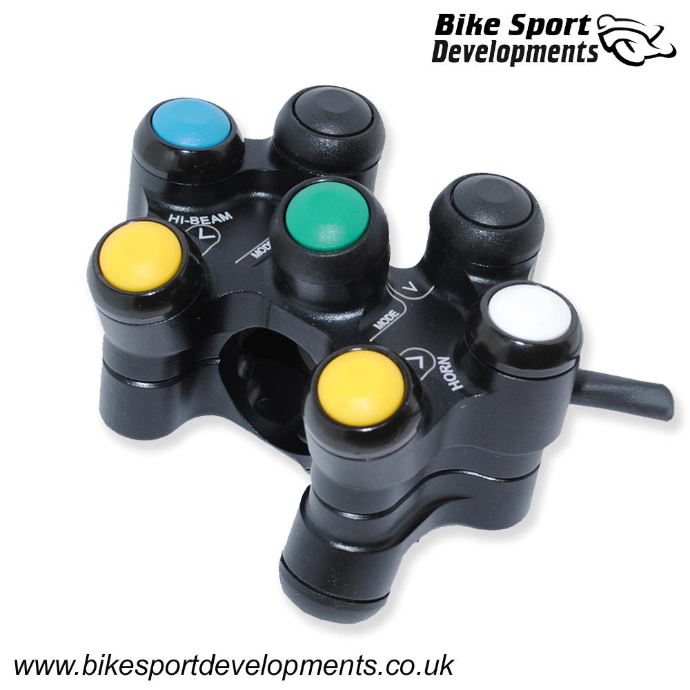 BD-SW-8B-05 - Yamaha R1 2015 onward - 8 function race switch - handlebar mount - All road functions