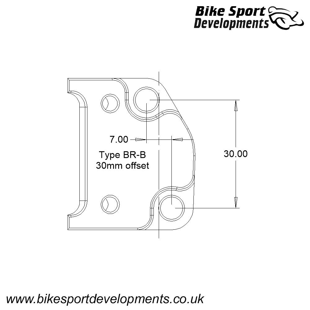 BR-B , Brake clamp for Type 'C' switch - 30mm offset bolts / Brembo XR / GP